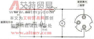 采用电压表与电流表判断激光二极管电流的连接电路