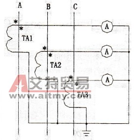 3只TA与3只电流表的Y接法