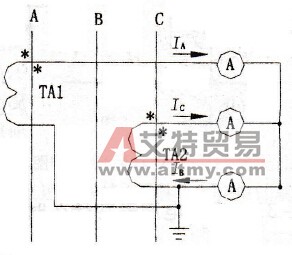2只TA与3只电流表的V接法