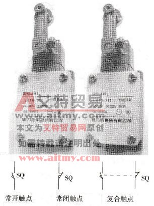 行程开关的外形及电路符号