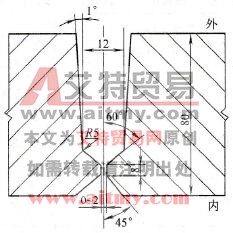厚度为80mm板的双丝窄间隙埋弧焊坡口