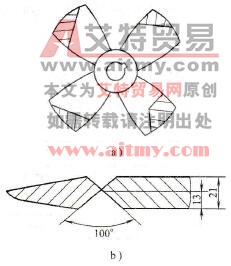 螺旋桨叶片受损情况示意及补焊坡口