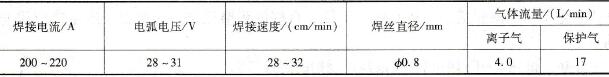 厚度为6mm板穿透型等离子弧焊焊接参数