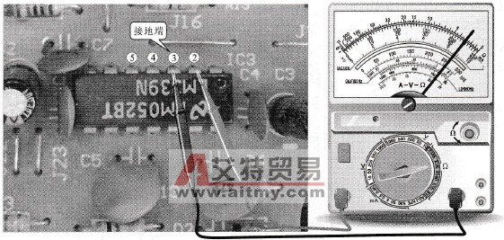 LM339-IC3A各引脚电阻值的检测方法