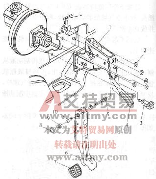桑塔纳2000系列轿车制动踏板的拆装