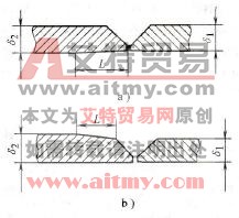 不等厚件组对的坡口形状及尺寸[L≥4（δ2-δ1）]