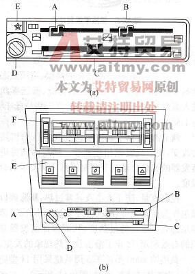 桑塔纳轿车空调控制面板