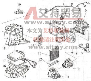 宝来轿车暖风系统部件
