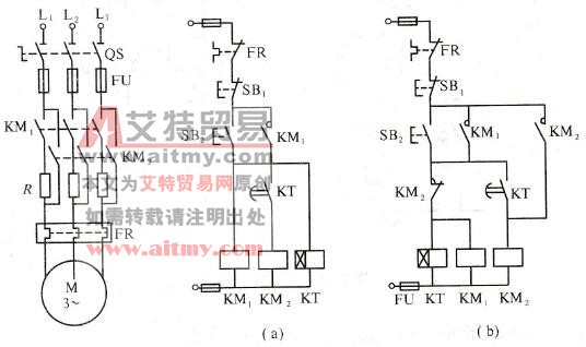 定子串电阻降压启动控制线路