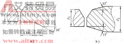 两侧不等厚对接接头坡口形式