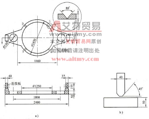 纯铜导电法兰结构示意图