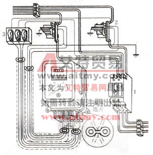 三相两元件电能表经电流互感器接入安装图