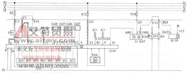 MK20-1型ABS系统电路图