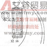 蓝色32端子插接器