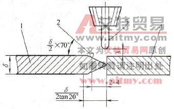 铝-钢TIG焊时的焊件、焊丝、钨极间相对位置