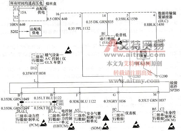 上海别克轿车通信电路