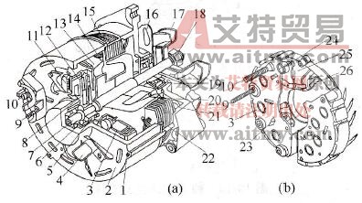 桑塔纳轿车交流发电机的结构