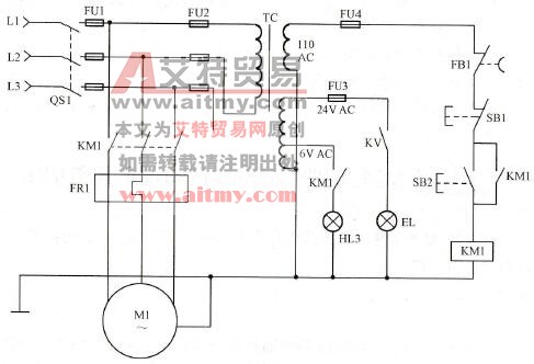 Z3040型摇臂钻床主轴电动机控制电路