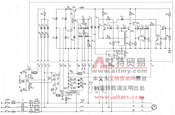 ZZ8L-4型煤电钻综合保护装置电气原理图