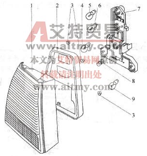 尾灯构造示意图