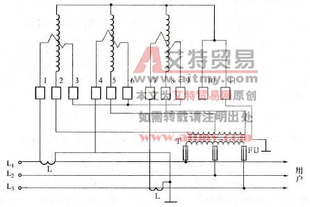 三相有功功率电度表的接线