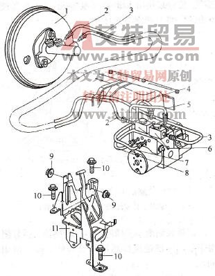 奥迪A6和帕萨特B5系列轿车用博世5.3ABS/EDS系统液压控制单元的拆装