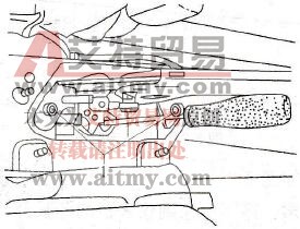 桑塔纳2000系列轿车驻车制动器拉杆的拆装