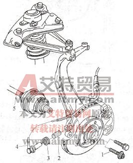 奥迪A6和帕萨特B5系列轿车用博世5.3ABS/EDS系统前轮轮速传感器的检修