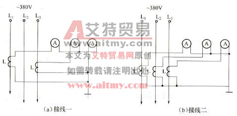 用三只电流表测量三相电流的接线