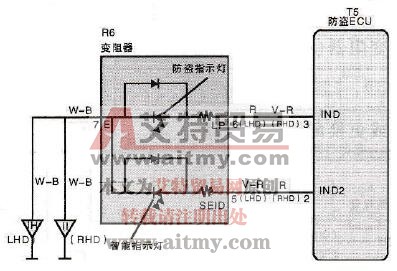 防盗指示灯电路图