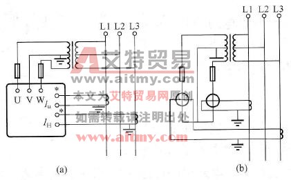 三相二元件功率表经电压和电流互感器的接线方法