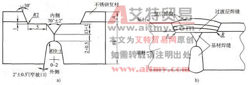 复合板焊接坡口及焊接顺序