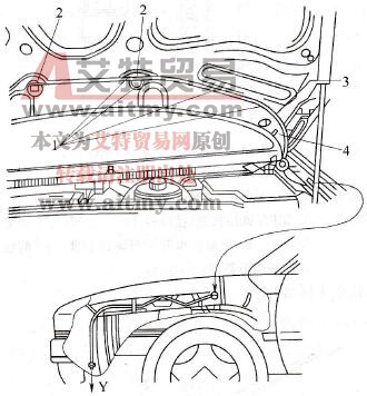 风窗清洗装置的管路布置