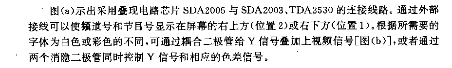 电视机图象叠现频道号和节目号的电路  