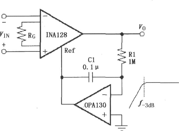 由INA128构成的交流耦合仪表放大器