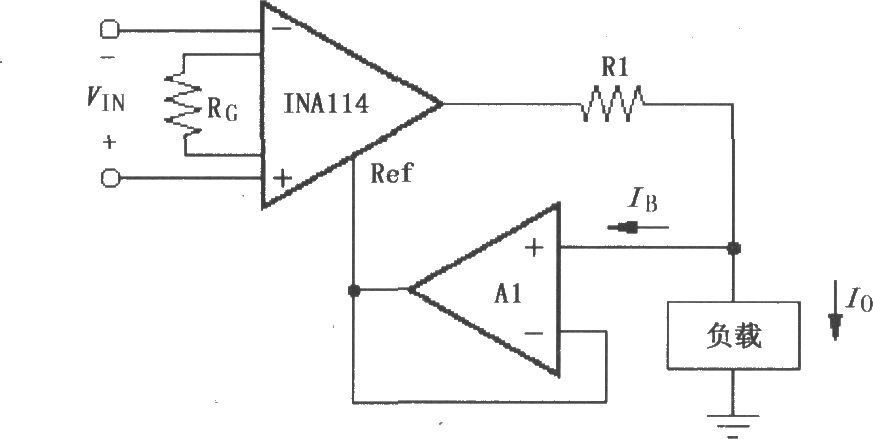 INA114构成的差动电压-电流变换电路