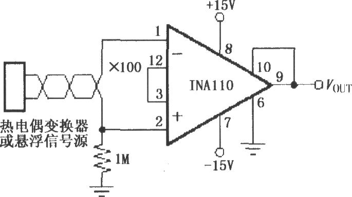 INA110悬浮信号源仪表放大器