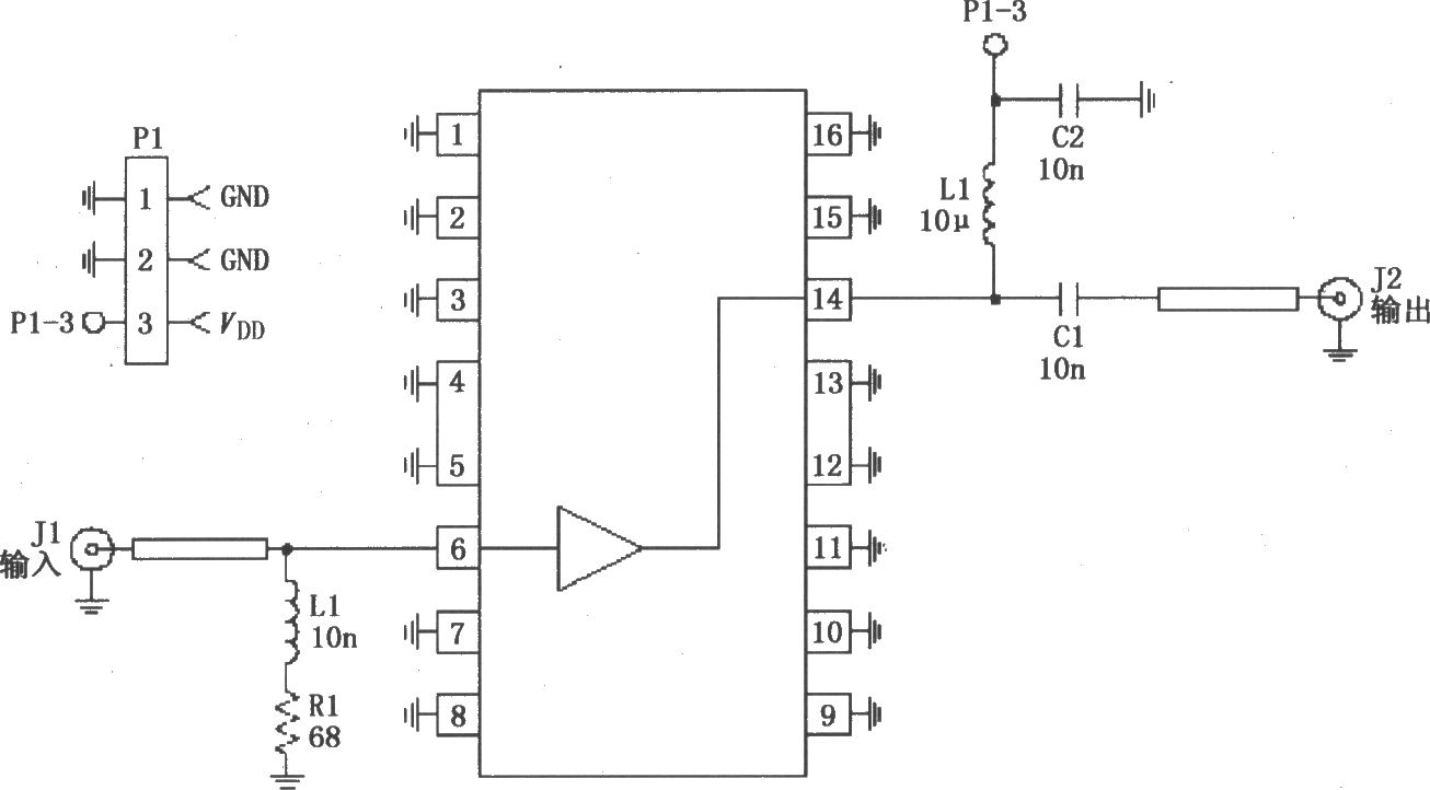 由RF2360构成的5～200MHz、75Ω阻抗低频放大电路