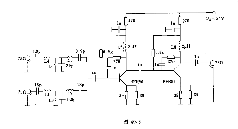 电视频带I和I的甚高频觅带放大器电路