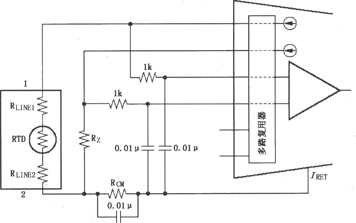两线RTD连接电路(XTR108)