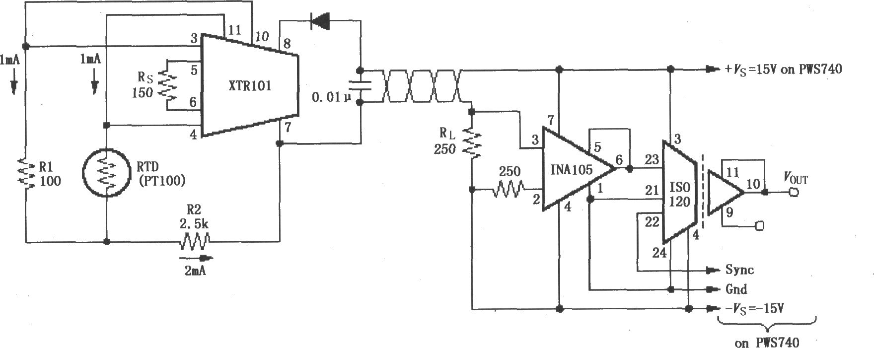 检测4～20mA环路仪器放大电路(ISO120、XTR101)