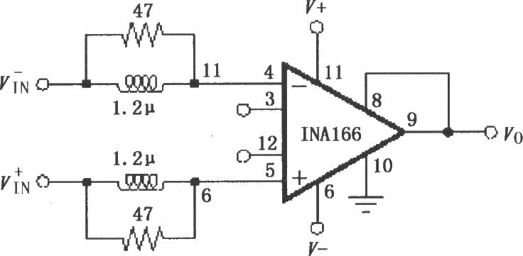INA166的输入稳定网络电路