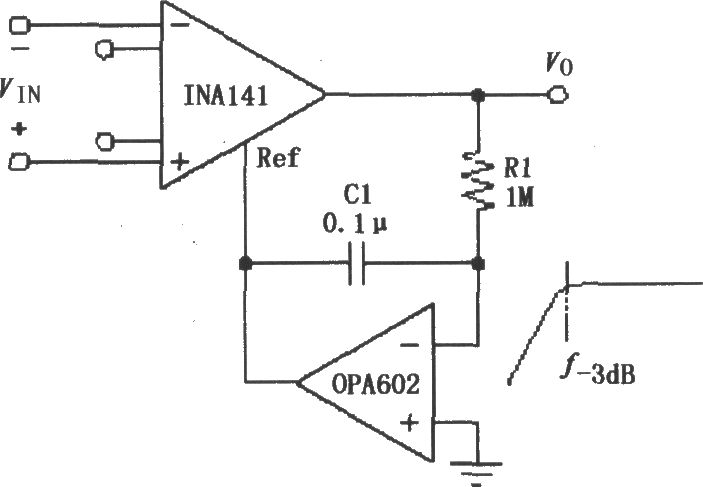 由INA141构成的交流耦合仪表放大器