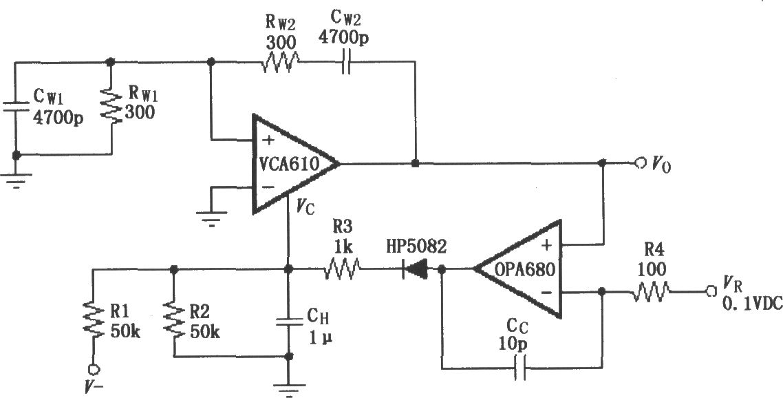 稳幅振荡电路(VCA610/OPA680)