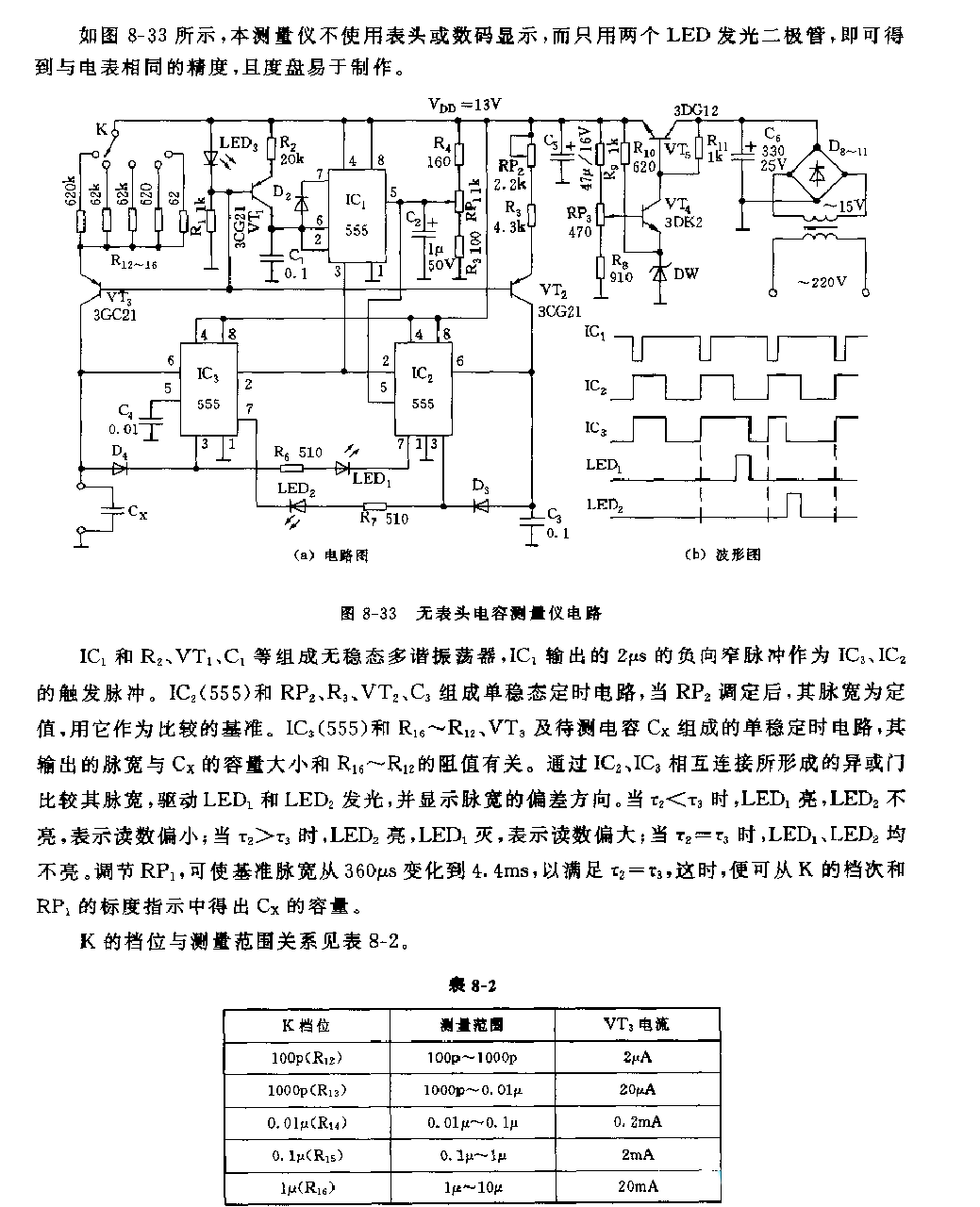 555无表头电容测量仪电路