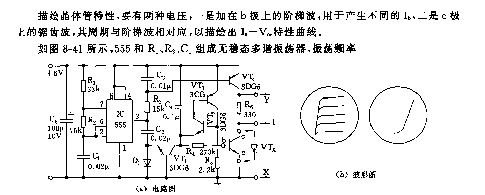 555晶体曾特性曲线描绘仪电路