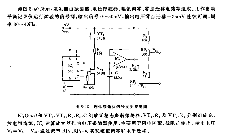 555超低频毫伏信号发生器电路