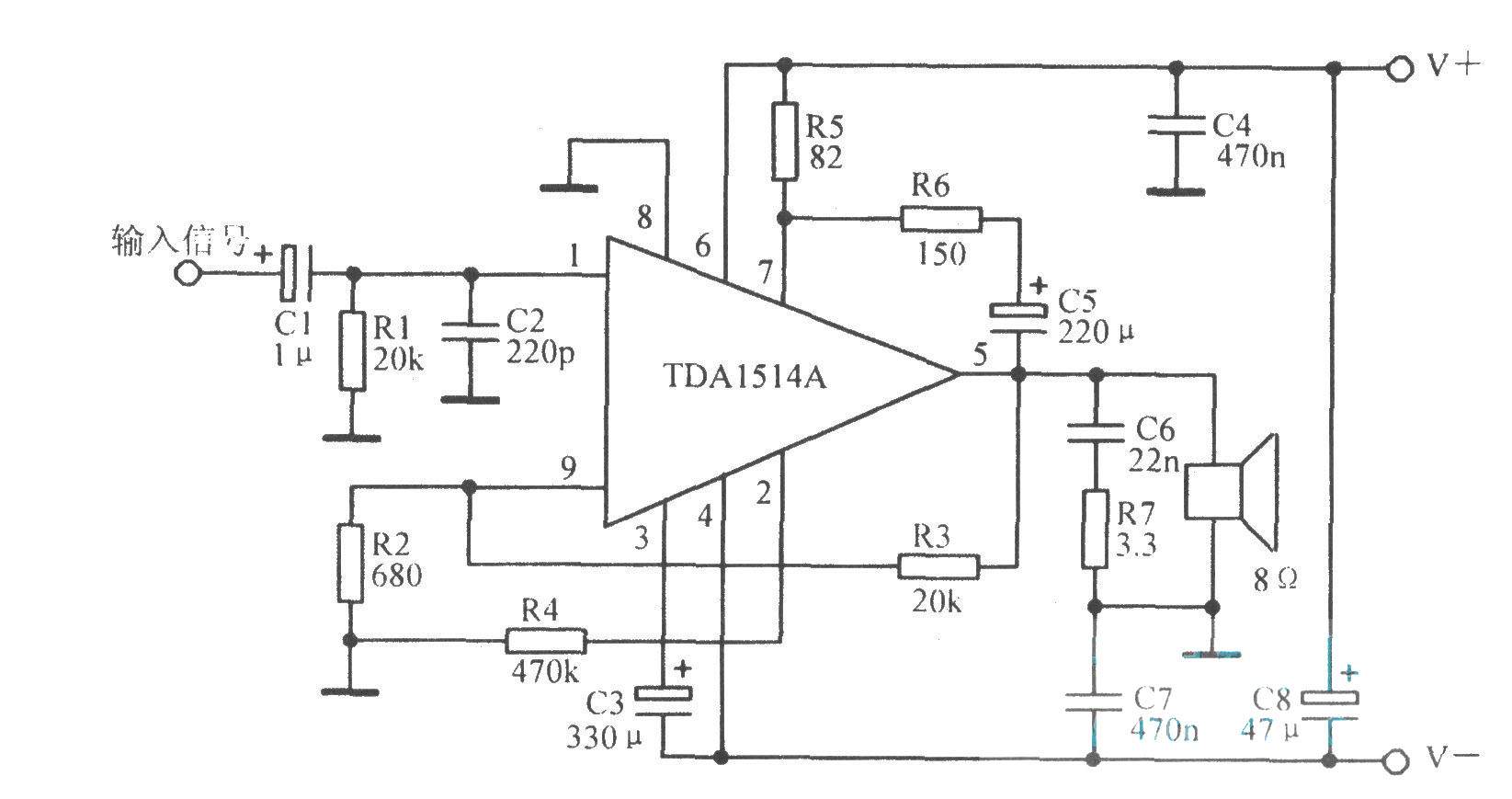 TDAl514A典型应用电路