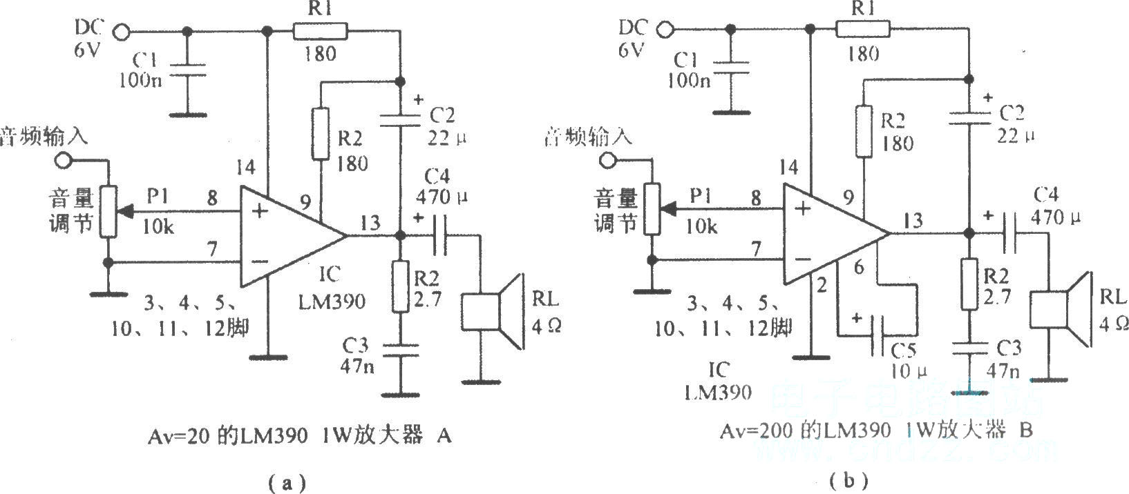 由LM390构成的实际电路