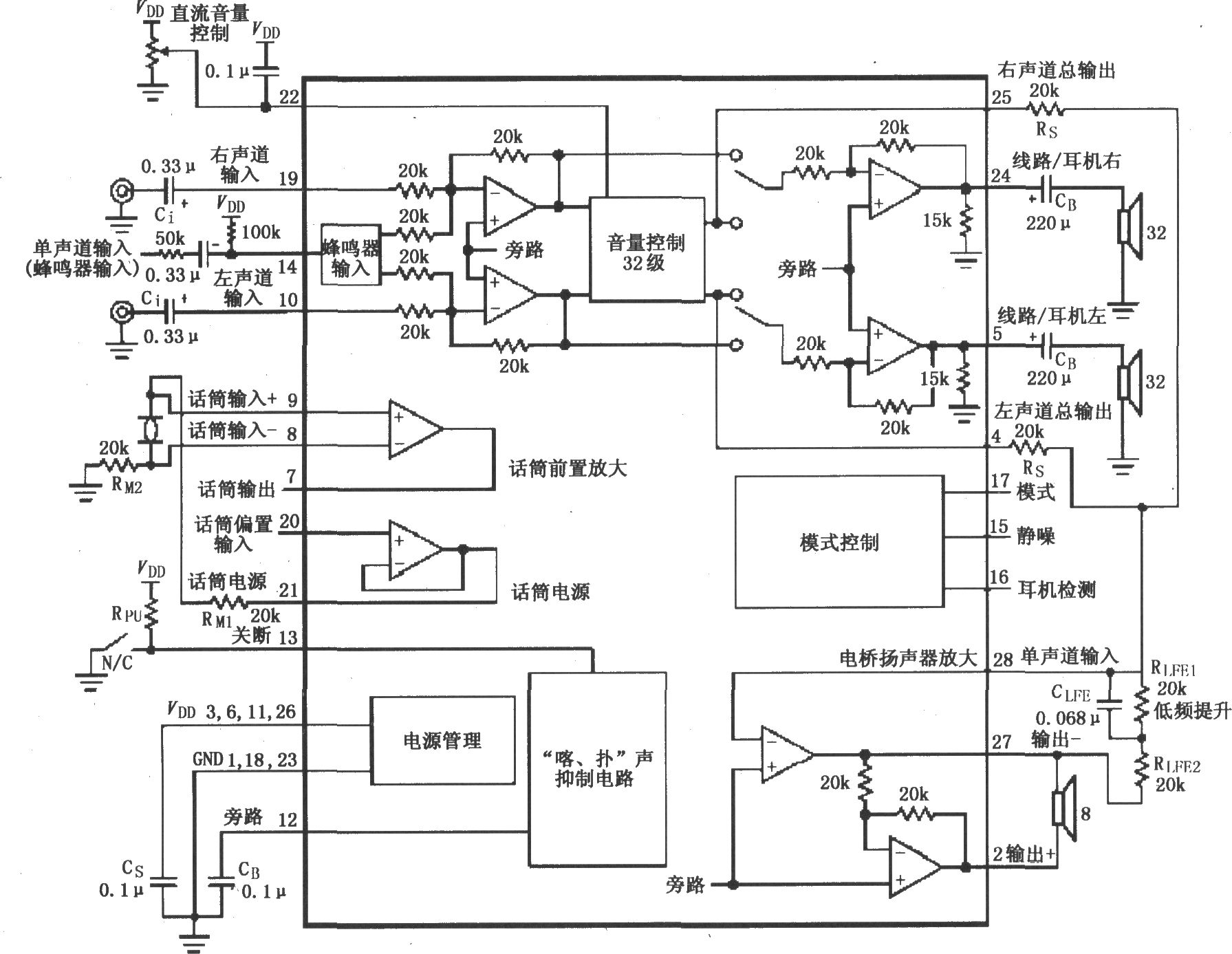 LM4834音频功率放大电路